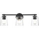 None 3 Light 24.5 inch Matte Black Bathroom Vanity Light Wall Light